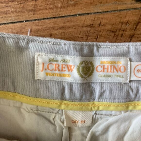 J Crew city fit khaki flat front chino shorts with embroidered mermaids and comp - Picture 2 of 4